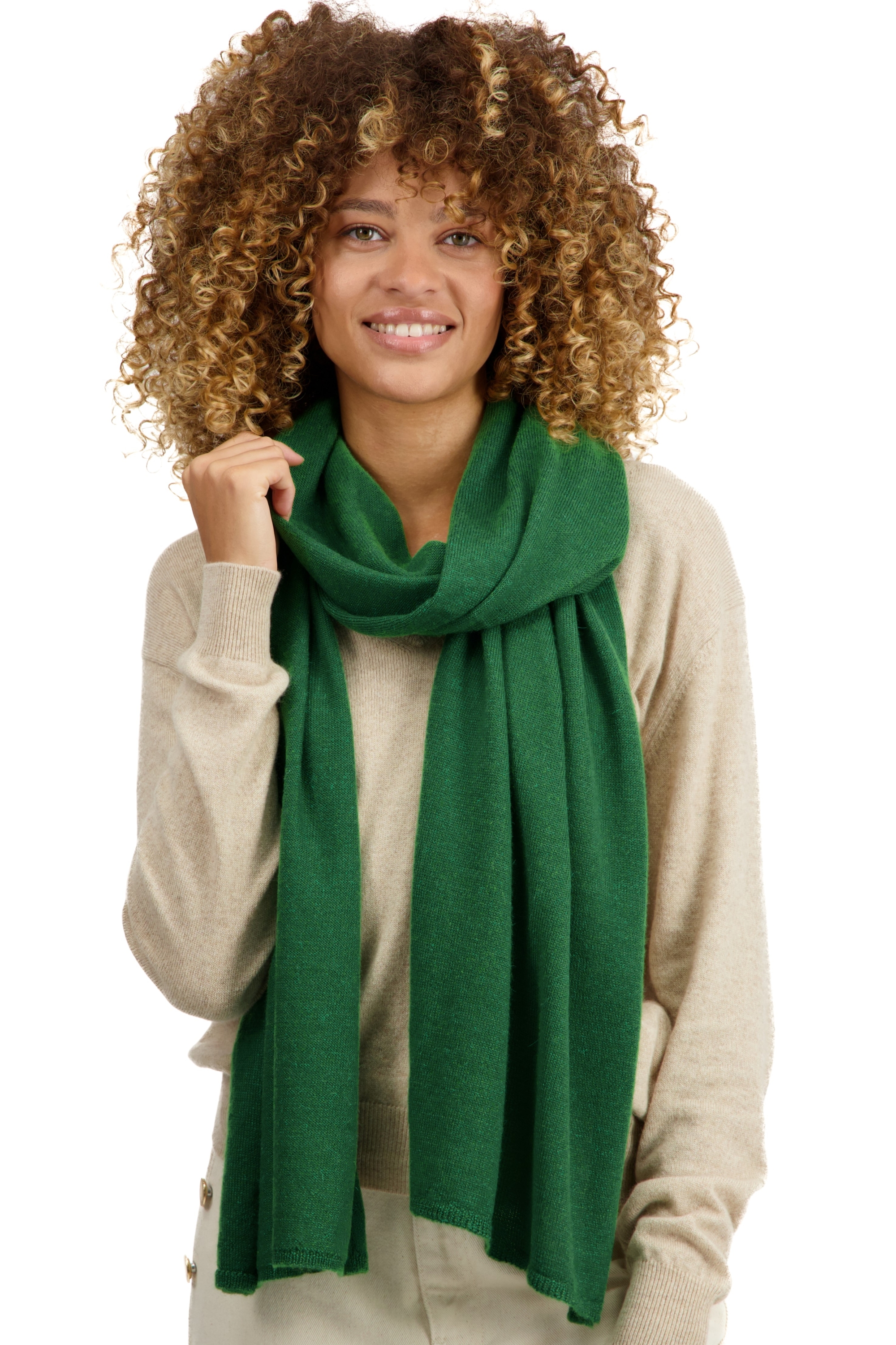 Baby Alpaca accessories scarves mufflers vancouver green leaf 210 x 45 cm